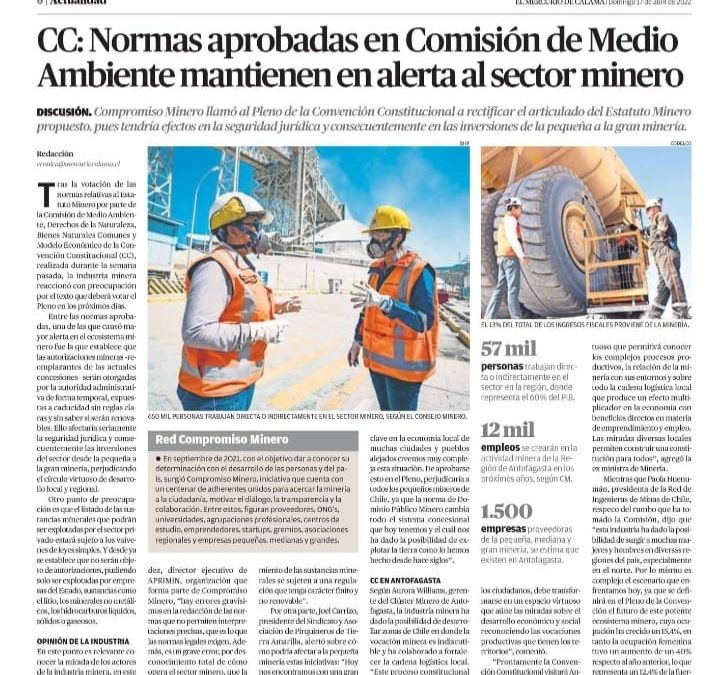 CC: Normas aprobadas en Comisión de Medio Ambiente mantienen en alerta al sector minero